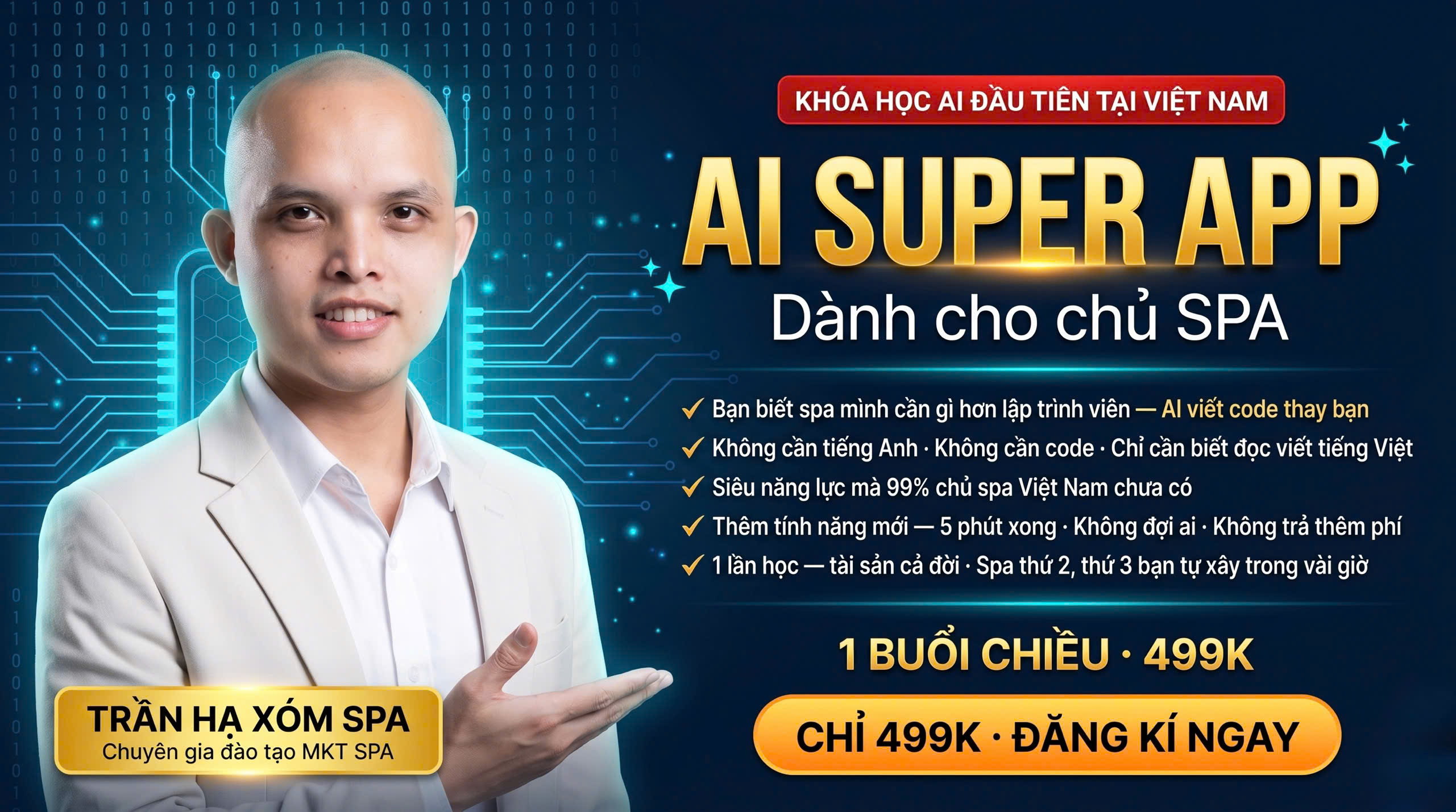 Khóa học Xây App Quản Lý Spa Bằng AI — Trần Hạ Xóm Spa